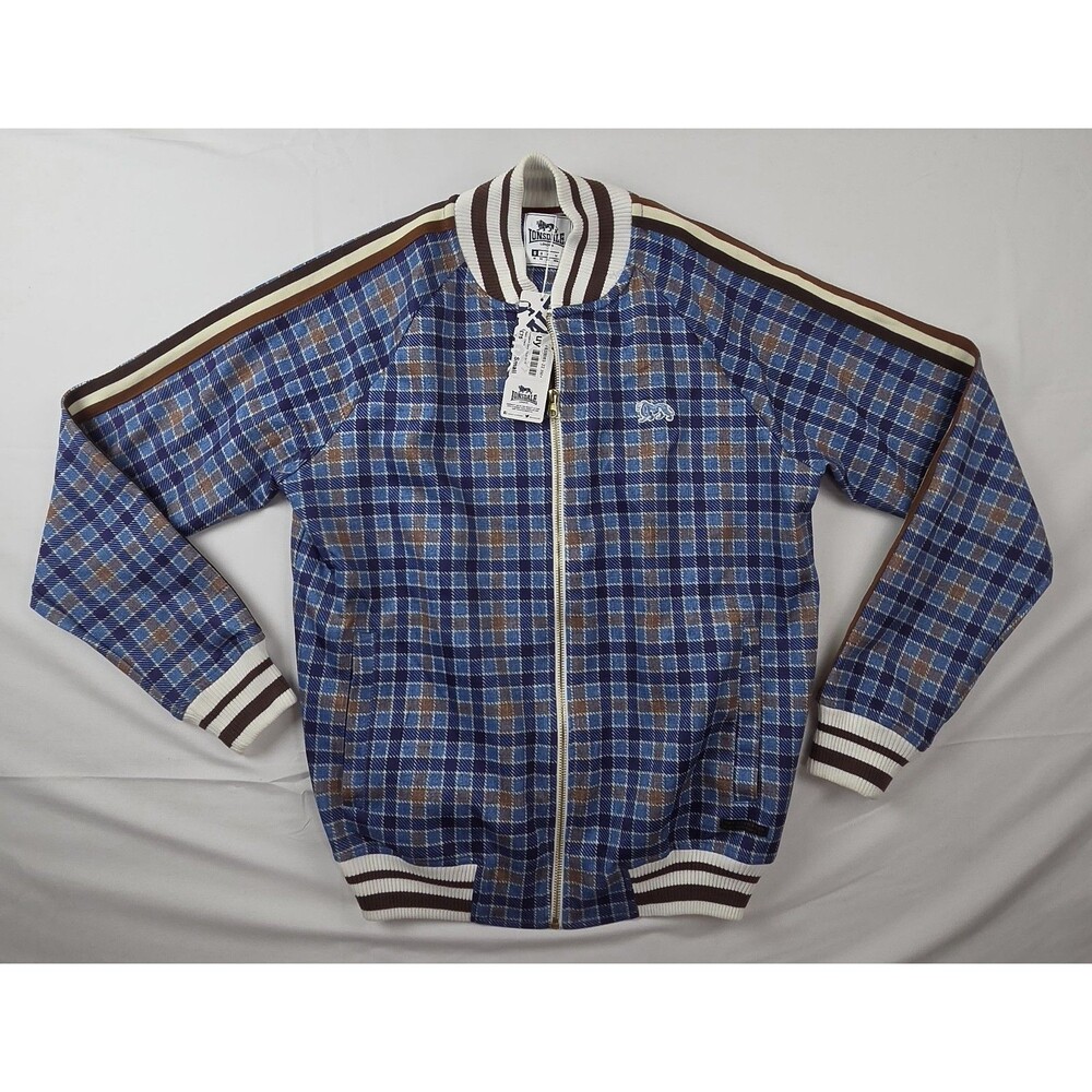 NWT Lionsdale London The Gentlemen Track Jacket Mens S Blue Plaid Colin Farrell